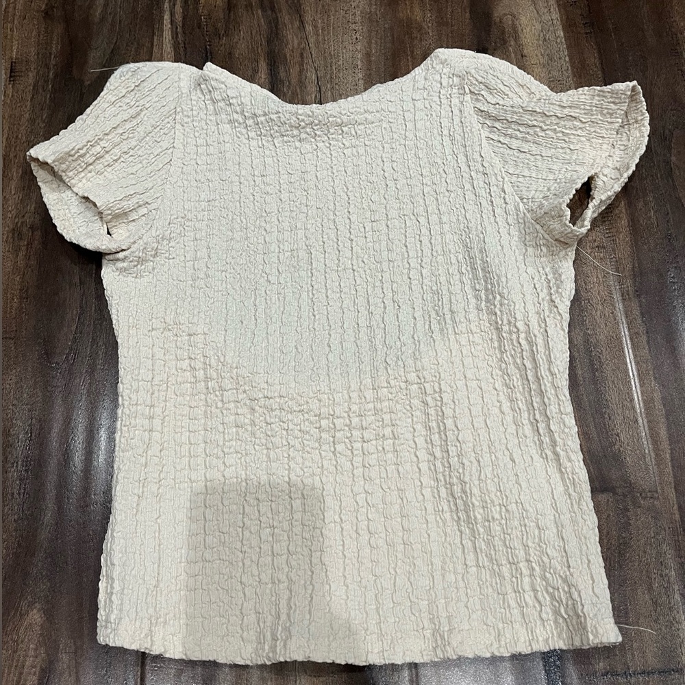 Urban Outfitters Cream Textured Blouse